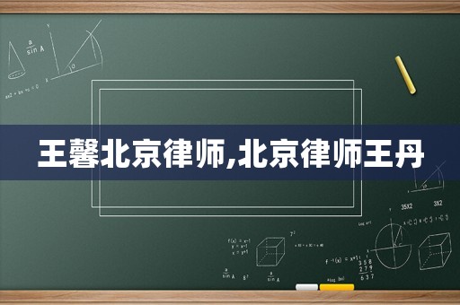 王馨北京律師,北京律師王丹