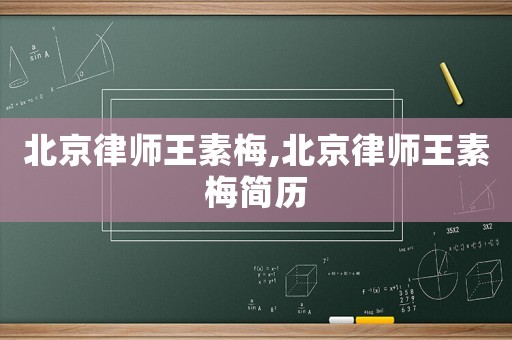 北京律師王素梅,北京律師王素梅簡歷