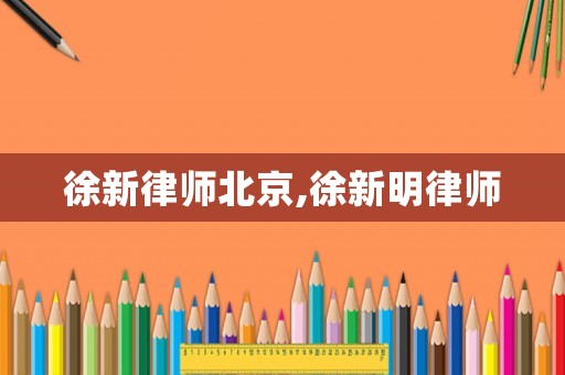 徐新律師北京,徐新明律師