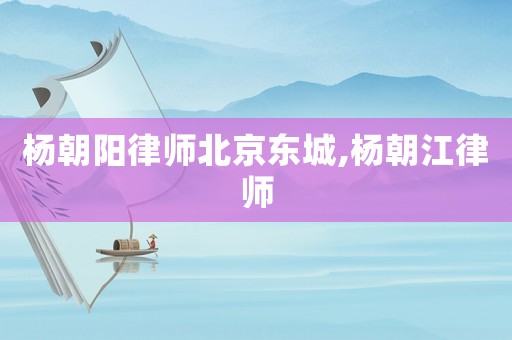 楊朝陽(yáng)律師北京東城,楊朝江律師