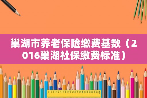 巢湖市養(yǎng)老保險(xiǎn)繳費(fèi)基數(shù)（2016巢湖社保繳費(fèi)標(biāo)準(zhǔn)）
