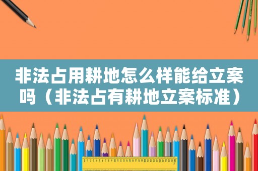 非法占用耕地怎么樣能給立案嗎（非法占有耕地立案標(biāo)準(zhǔn)）