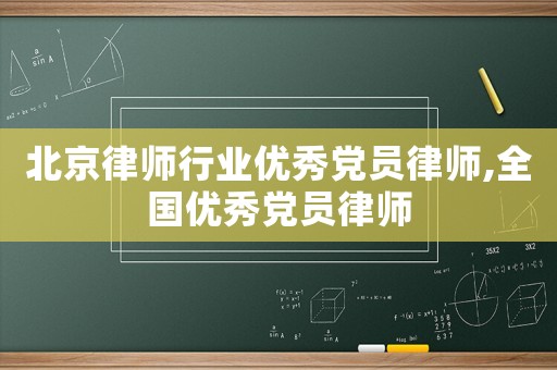 北京律師行業(yè)優(yōu)秀黨員律師,全國優(yōu)秀黨員律師