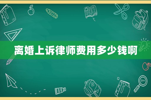 離婚上訴律師費用多少錢啊