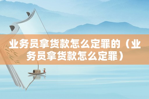 業(yè)務員拿貨款怎么定罪的（業(yè)務員拿貨款怎么定罪）