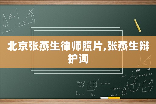 北京張燕生律師照片,張燕生辯護(hù)詞