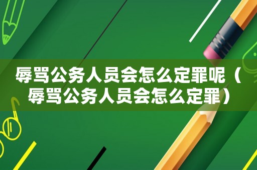 辱罵公務(wù)人員會怎么定罪呢（辱罵公務(wù)人員會怎么定罪）