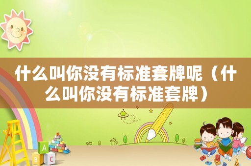 什么叫你沒有標(biāo)準(zhǔn)套牌呢（什么叫你沒有標(biāo)準(zhǔn)套牌）