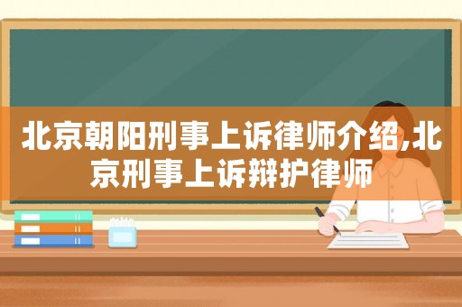 北京朝陽(yáng)刑事上訴律師介紹,北京刑事上訴辯護(hù)律師