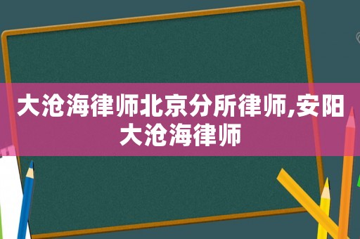 大滄海律師北京分所律師,安陽大滄海律師