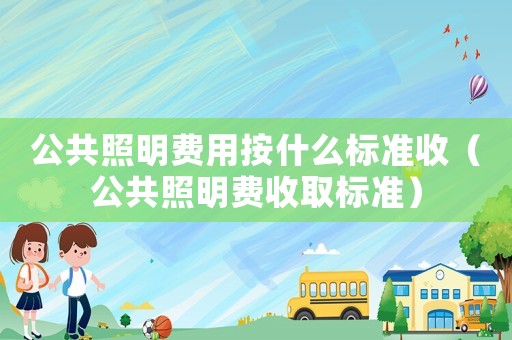 公共照明費(fèi)用按什么標(biāo)準(zhǔn)收（公共照明費(fèi)收取標(biāo)準(zhǔn)）
