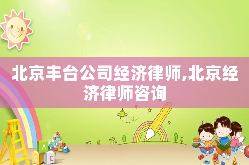 北京豐臺(tái)公司經(jīng)濟(jì)律師,北京經(jīng)濟(jì)律師咨詢