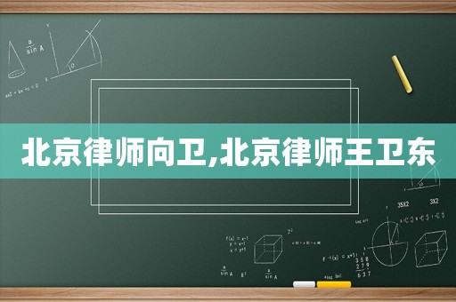 北京律師向衛(wèi),北京律師王衛(wèi)東
