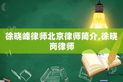 徐曉峰律師北京律師簡介,徐曉崗律師
