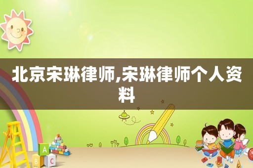 北京宋琳律師,宋琳律師個(gè)人資料