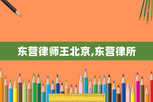 東營(yíng)律師王北京,東營(yíng)律所