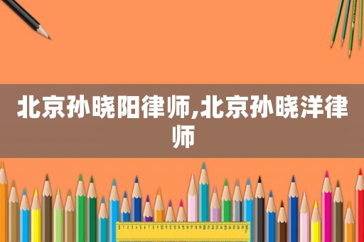 北京孫曉陽律師,北京孫曉洋律師