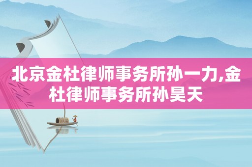 北京金杜律師事務(wù)所孫一力,金杜律師事務(wù)所孫昊天