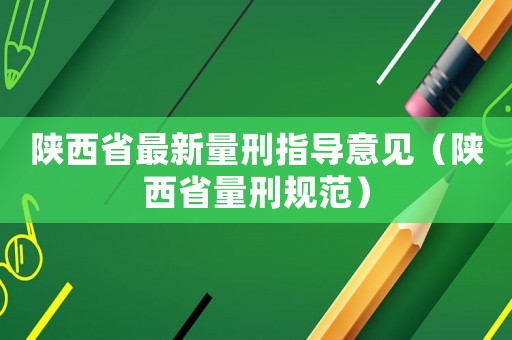 陜西省最新量刑指導(dǎo)意見(jiàn)（陜西省量刑規(guī)范）