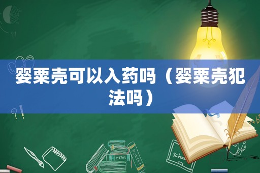 嬰粟殼可以入藥嗎（嬰粟殼犯法嗎）