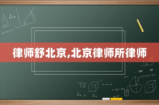 律師舒北京,北京律師所律師
