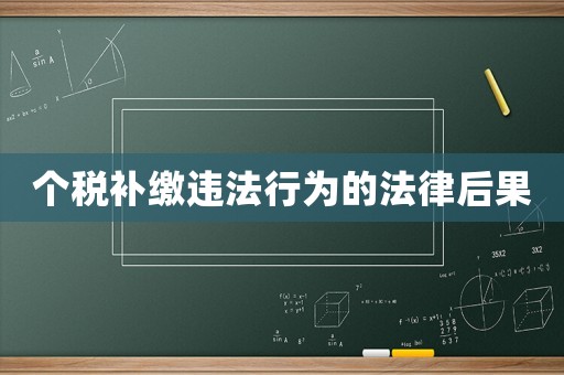 個(gè)稅補(bǔ)繳違法行為的法律后果