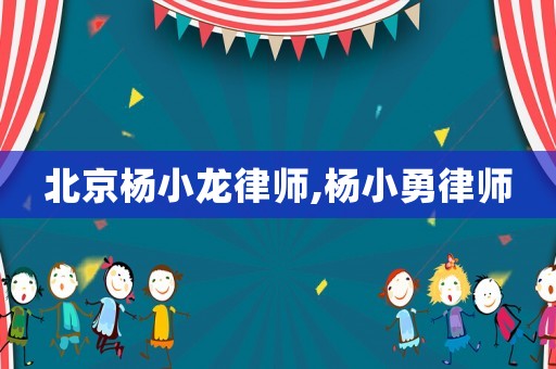 北京楊小龍律師,楊小勇律師