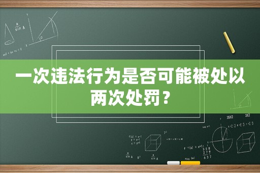 一次違法行為是否可能被處以兩次處罰？