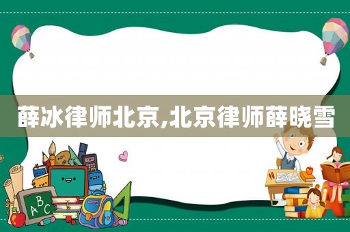 薛冰律師北京,北京律師薛曉雪