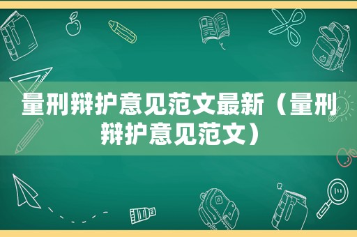 量刑辯護意見范文最新（量刑辯護意見范文）
