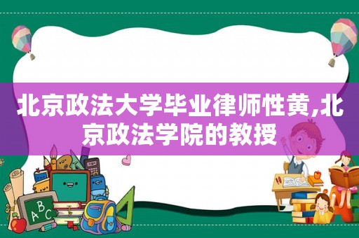 北京政法大學(xué)畢業(yè)律師性黃,北京政法學(xué)院的教授