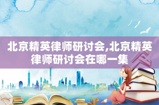 北京精英律師研討會(huì),北京精英律師研討會(huì)在哪一集