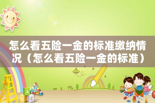 怎么看五險(xiǎn)一金的標(biāo)準(zhǔn)繳納情況（怎么看五險(xiǎn)一金的標(biāo)準(zhǔn)）