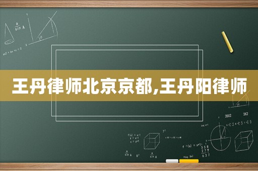 王丹律師北京京都,王丹陽(yáng)律師