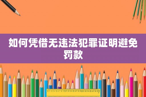 如何憑借無(wú)違法犯罪證明避免罰款