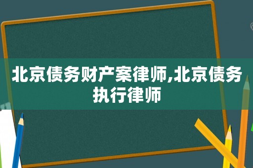 北京債務財產(chǎn)案律師,北京債務執(zhí)行律師