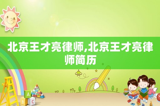 北京王才亮律師,北京王才亮律師簡歷