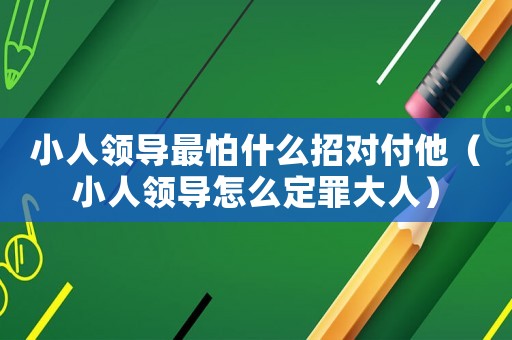 小人領(lǐng)導(dǎo)最怕什么招對付他（小人領(lǐng)導(dǎo)怎么定罪大人）