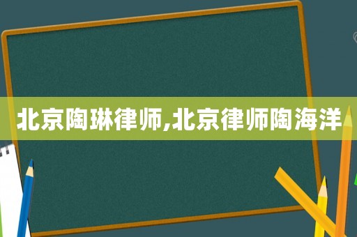 北京陶琳律師,北京律師陶海洋