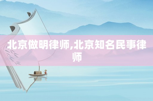 北京做明律師,北京知名民事律師