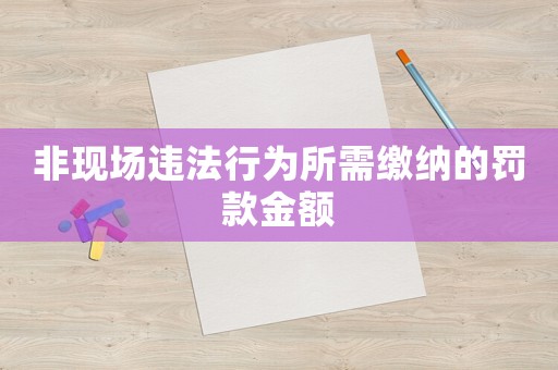 非現(xiàn)場違法行為所需繳納的罰款金額