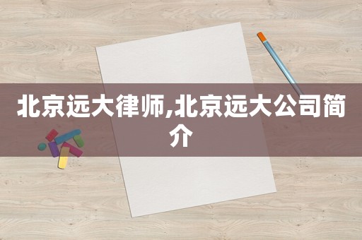北京遠(yuǎn)大律師,北京遠(yuǎn)大公司簡介