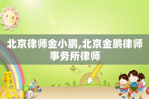 北京律師金小鵬,北京金鵬律師事務(wù)所律師