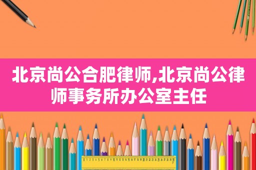 北京尚公合肥律師,北京尚公律師事務(wù)所辦公室主任