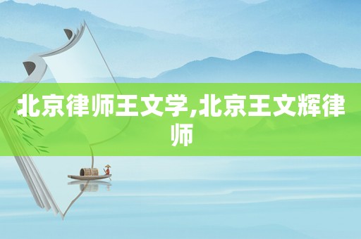 北京律師王文學(xué),北京王文輝律師