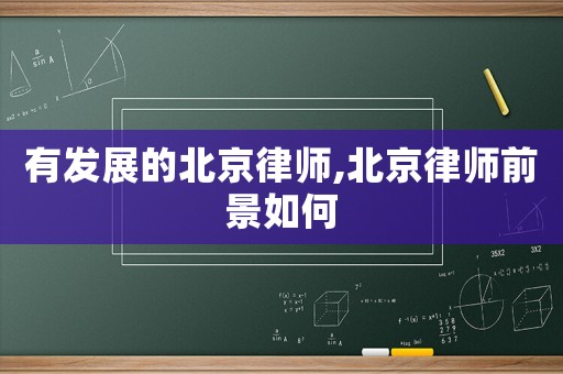 有發(fā)展的北京律師,北京律師前景如何