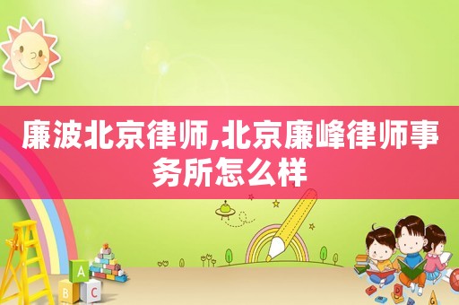 廉波北京律師,北京廉峰律師事務(wù)所怎么樣