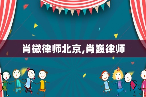 肖微律師北京,肖巍律師