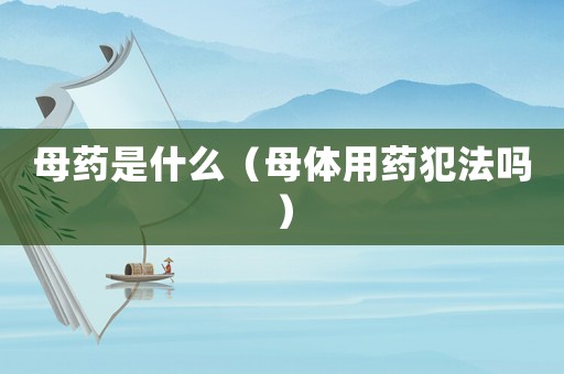 母藥是什么（母體用藥犯法嗎）