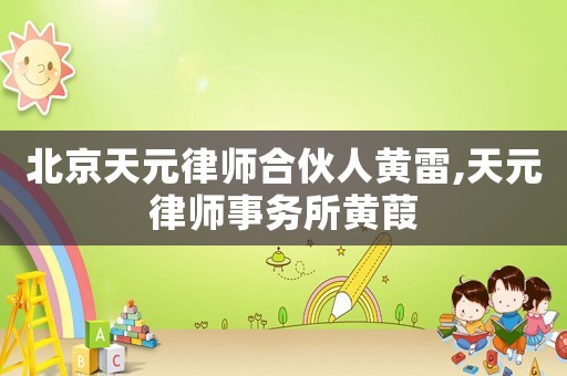 北京天元律師合伙人黃雷,天元律師事務(wù)所黃葭